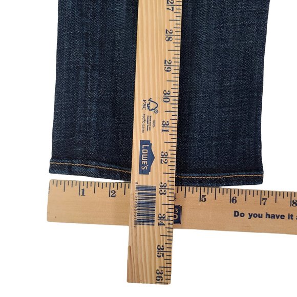 American Eagle Jeans Women 8 31x25 Artist Crop Stretch Low Rise Dark Blue Denim - Picture 13 of 13